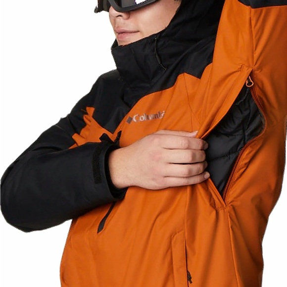 Columbia Men's Whirlibird V Interchange Bold Orange and Black Ski Jacket - Picture 3 of 10
